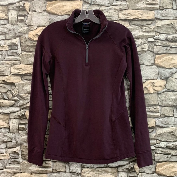 #37 Narragansett Traders Pullover Long Sleeve Burgundy Athletic Waffle Shirt Top - Picture 1 of 2